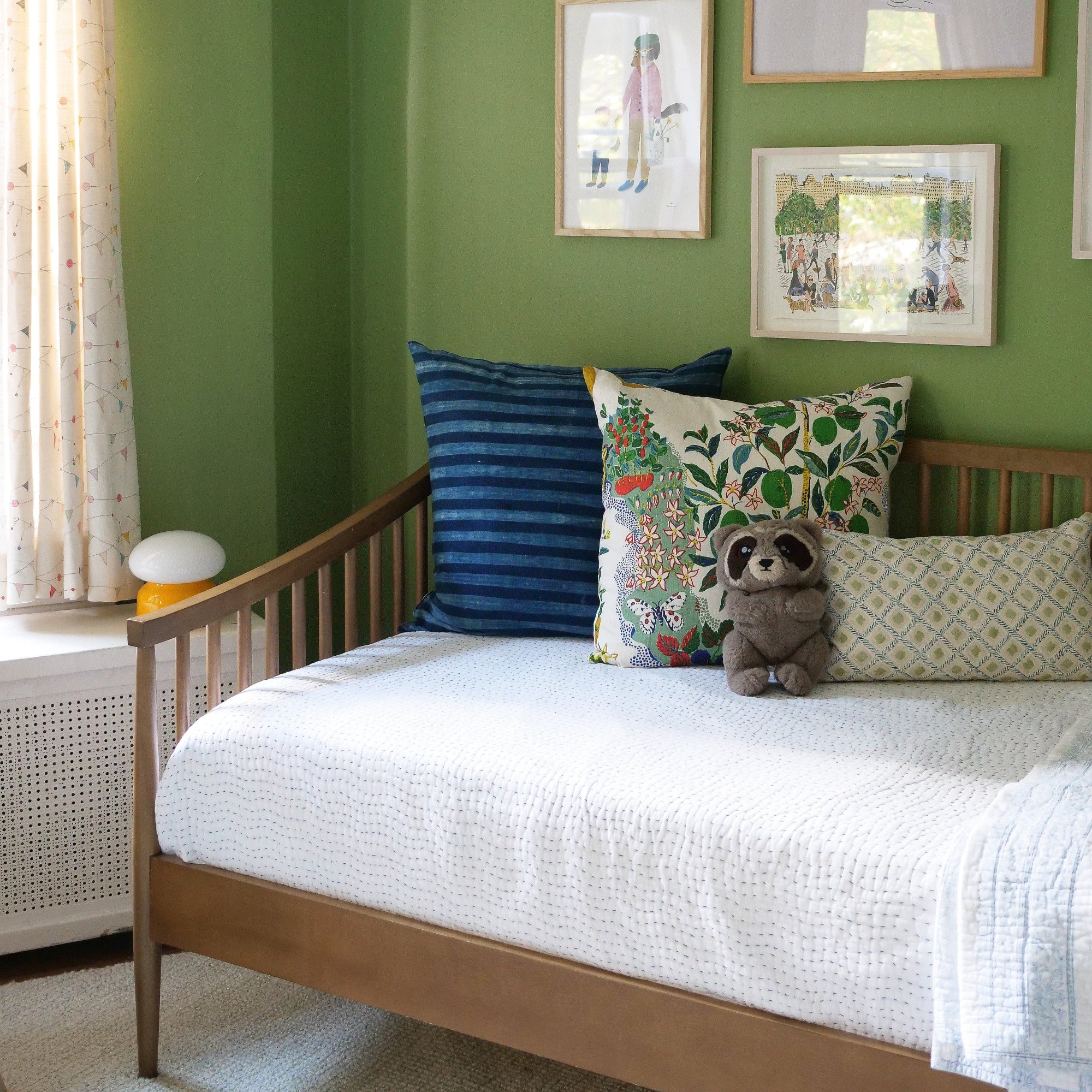 Narrow Indigo Stripe Square Pillow