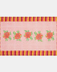 Lisa Corti Camelia Pink Magenta Throw Junior Quilt Block print cotton quilt at Collyer's Mansion