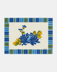 Lisa Corti Vienna Blue Cream Canvas Placemat at Collyer's Mansion