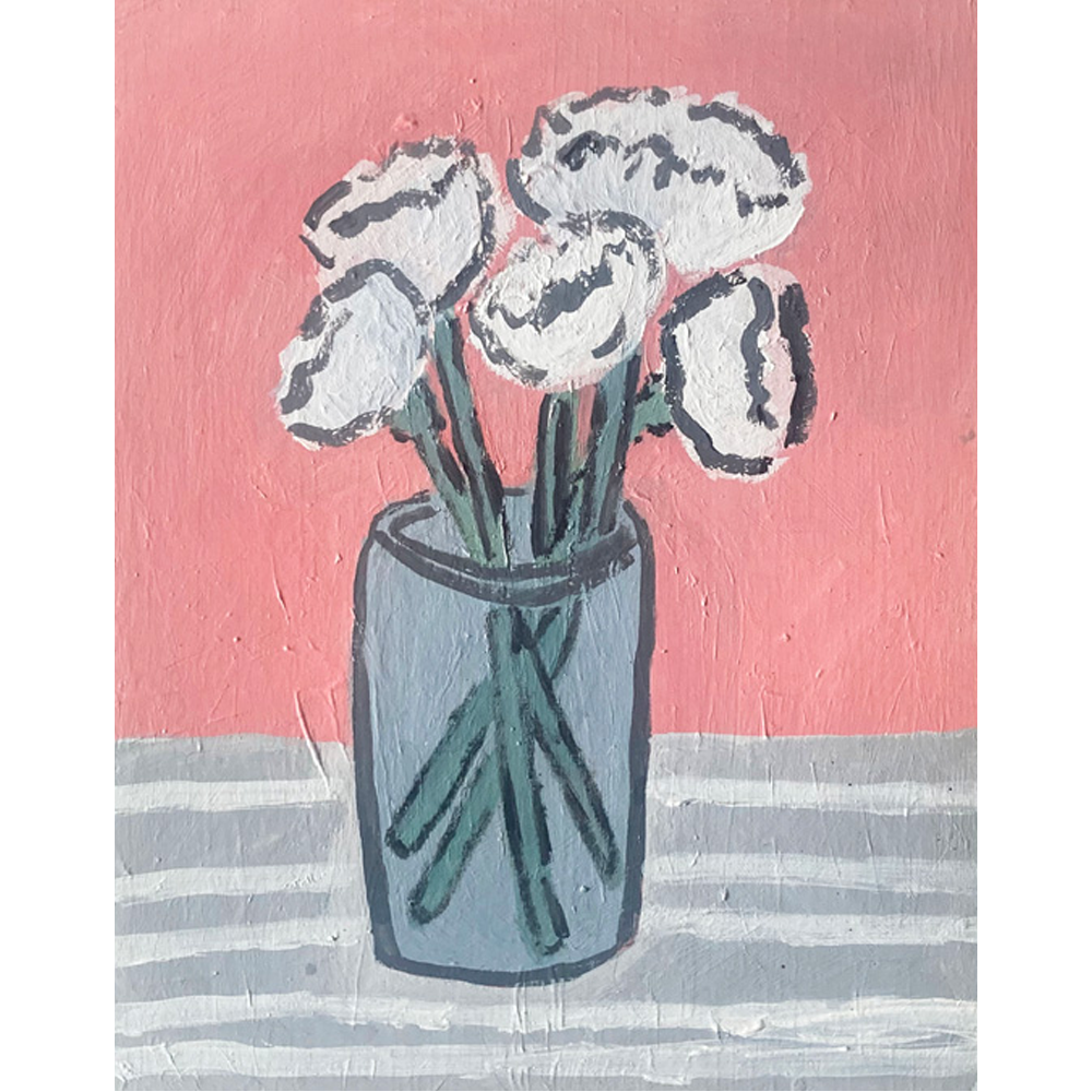 Flowers on Pink by Steph Becker