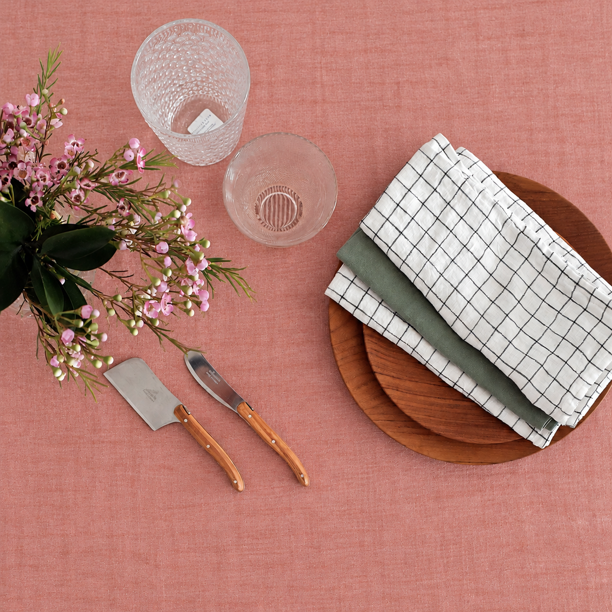 Linen Tablecloth in Peach