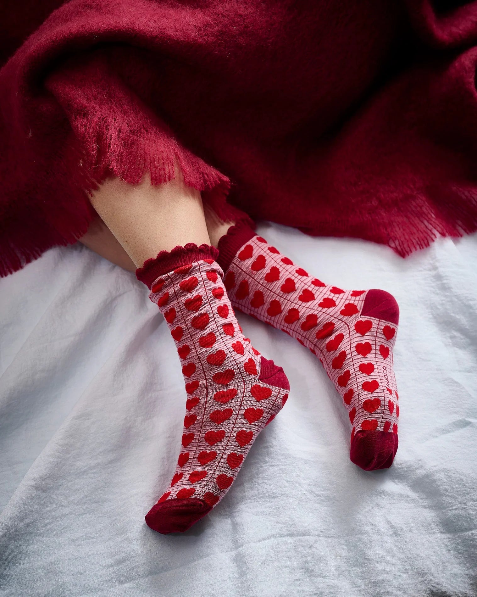 Women's Pink Heart Cotton Socks
