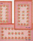 Lisa Corti Camelia Pink Magenta Cotton Blockprint Tablecloth at Collyer's Mansion
