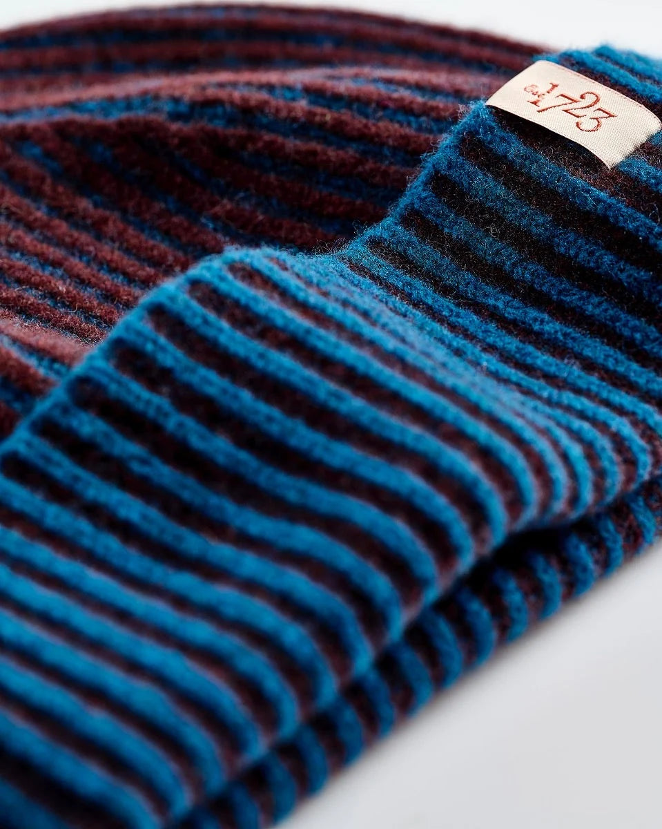Rib Beanie Hat in Diesel and Mustang