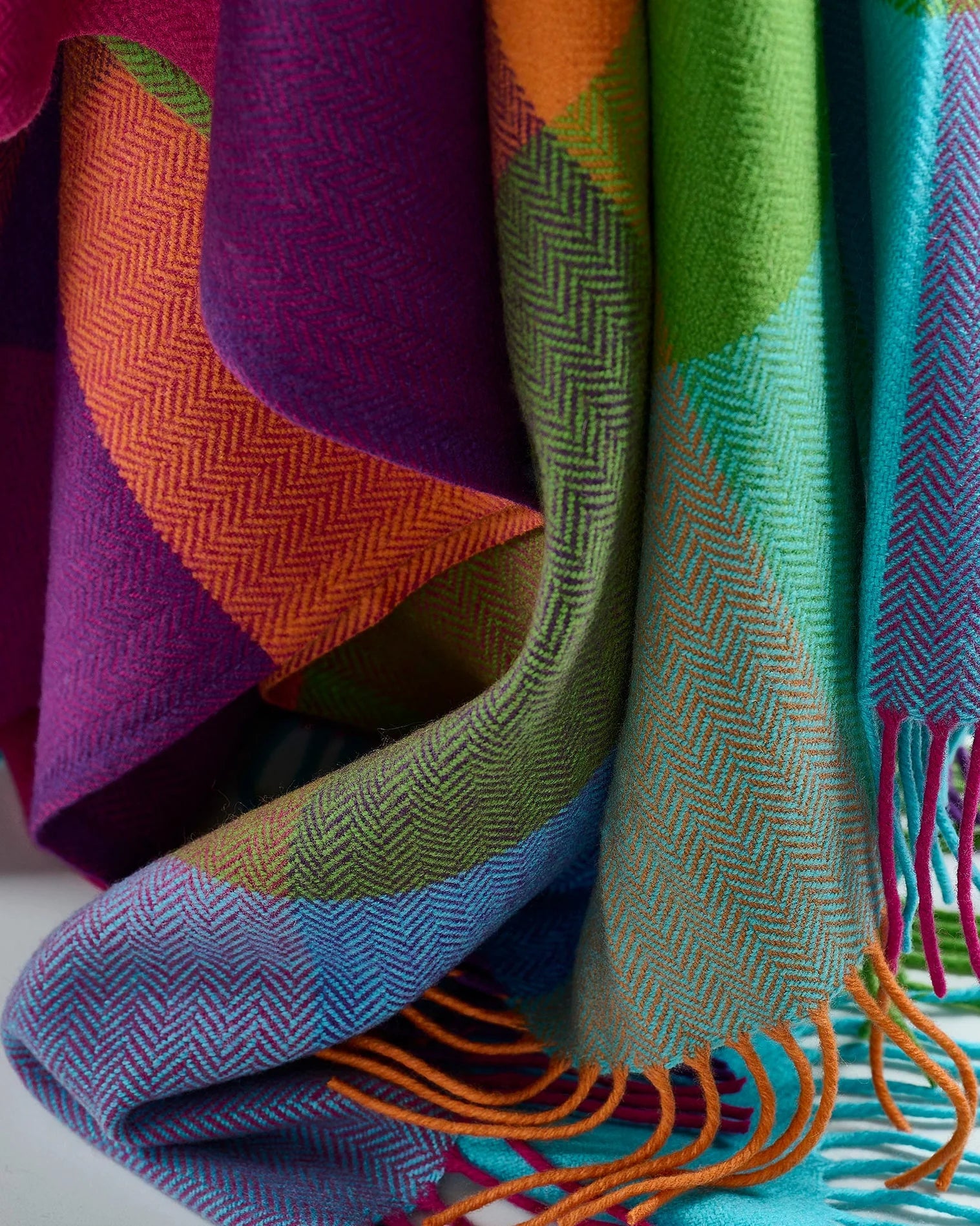 Silken Multicolor Cashmere Blend Throw