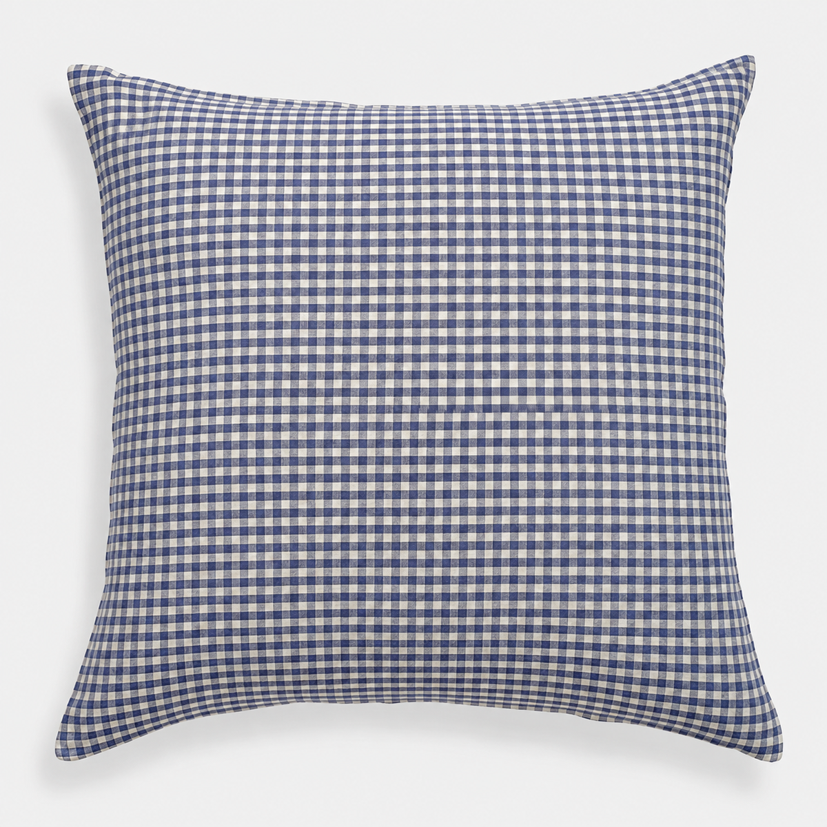 Linen Euro Pillowcase in Blue Small Gingham