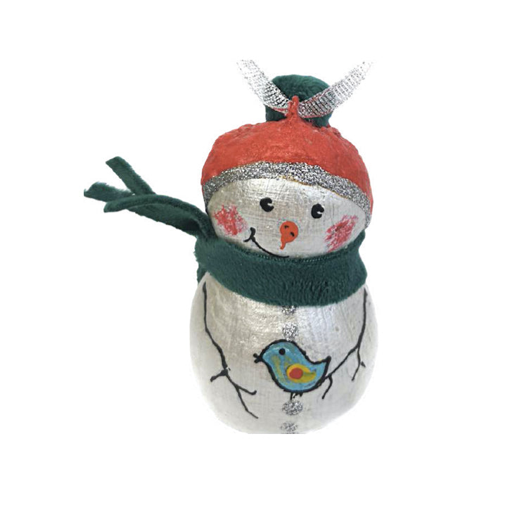Snowman with Blue Bird Ornament