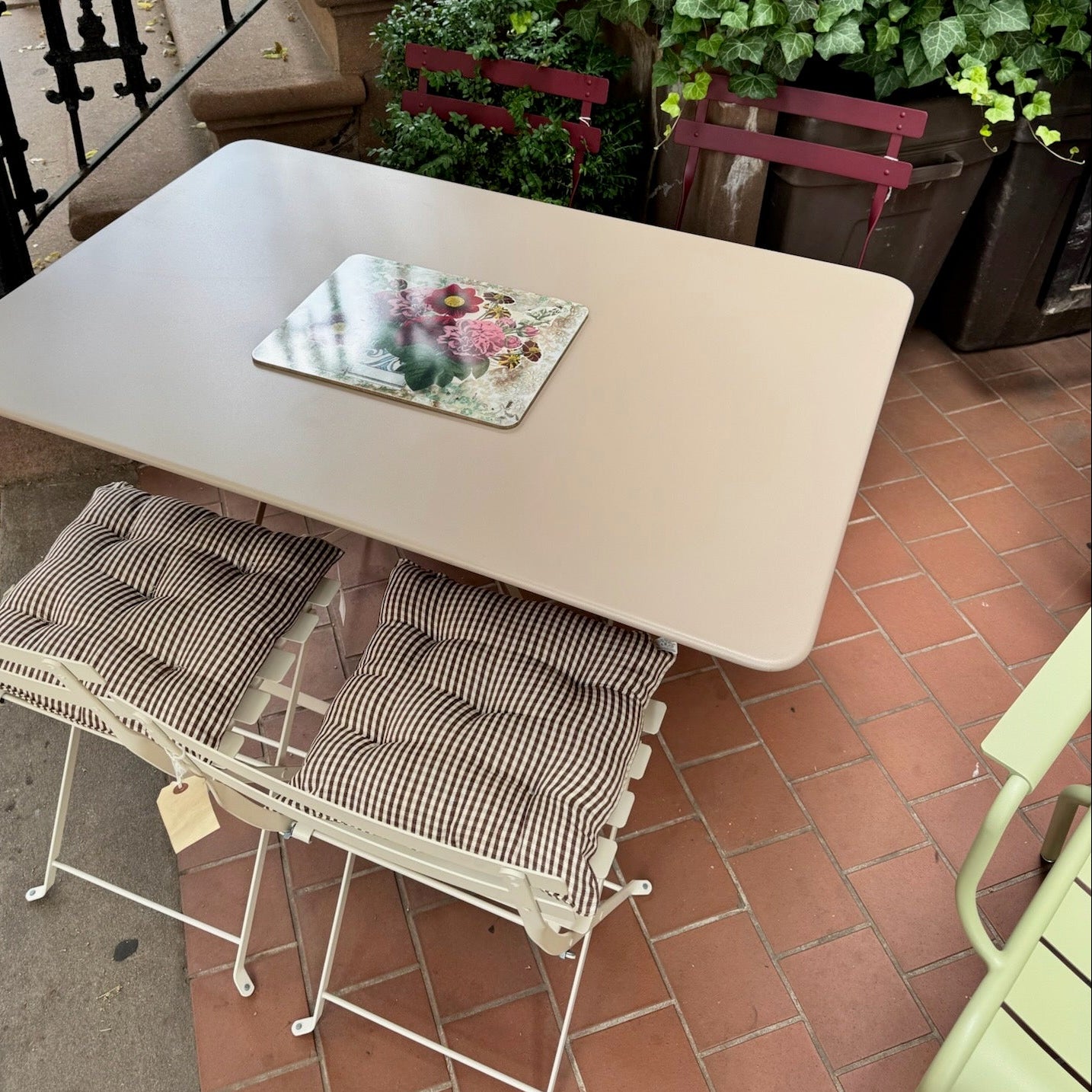 Square Seat Cushion in Brown Gingham