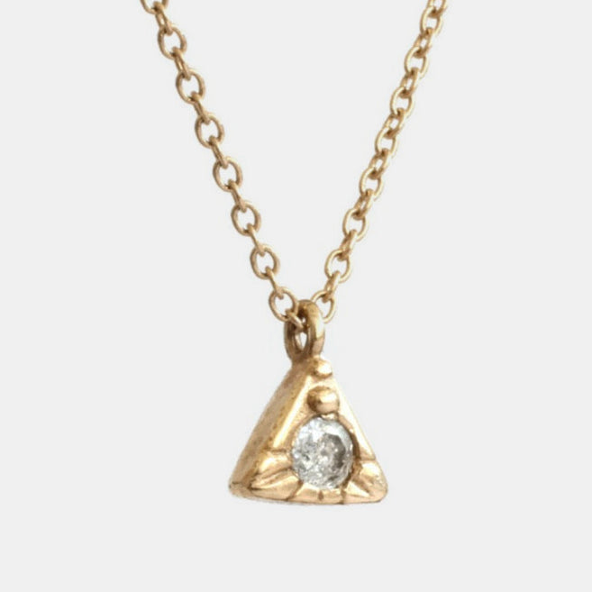 Tiny Pyramid Diamond Necklace