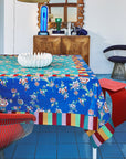 Swiss Blue Cotton Tablecloth