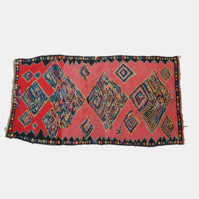 Boucherouite Rug, 3'11" x 7'3", Rug, Le Nouvel Atlas, Collyer's Mansion - Collyer's Mansion