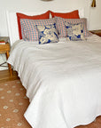 Linen Standard Pillowcase, blue coral gingham