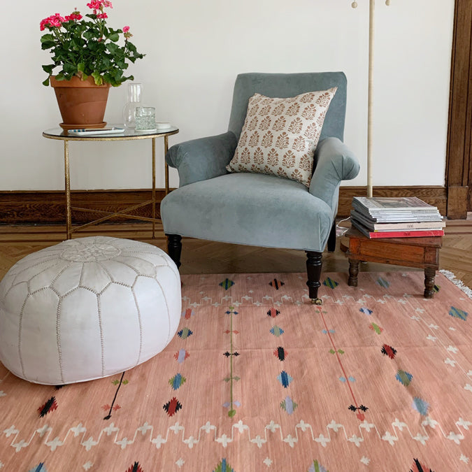 Aries Blush Multicolor Dhurrie Rug