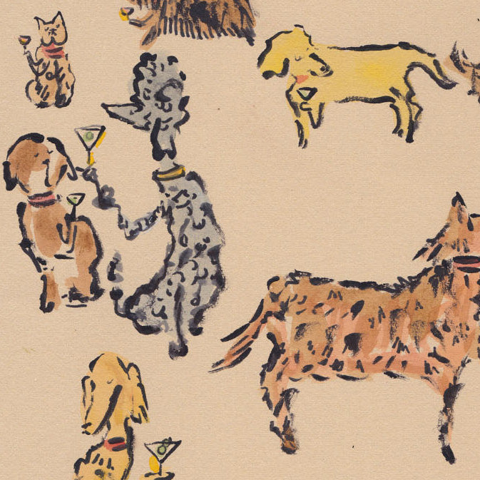 Boozehounds with Tiny Cat Print