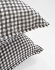 Linen Standard Pillowcase, brown gingham