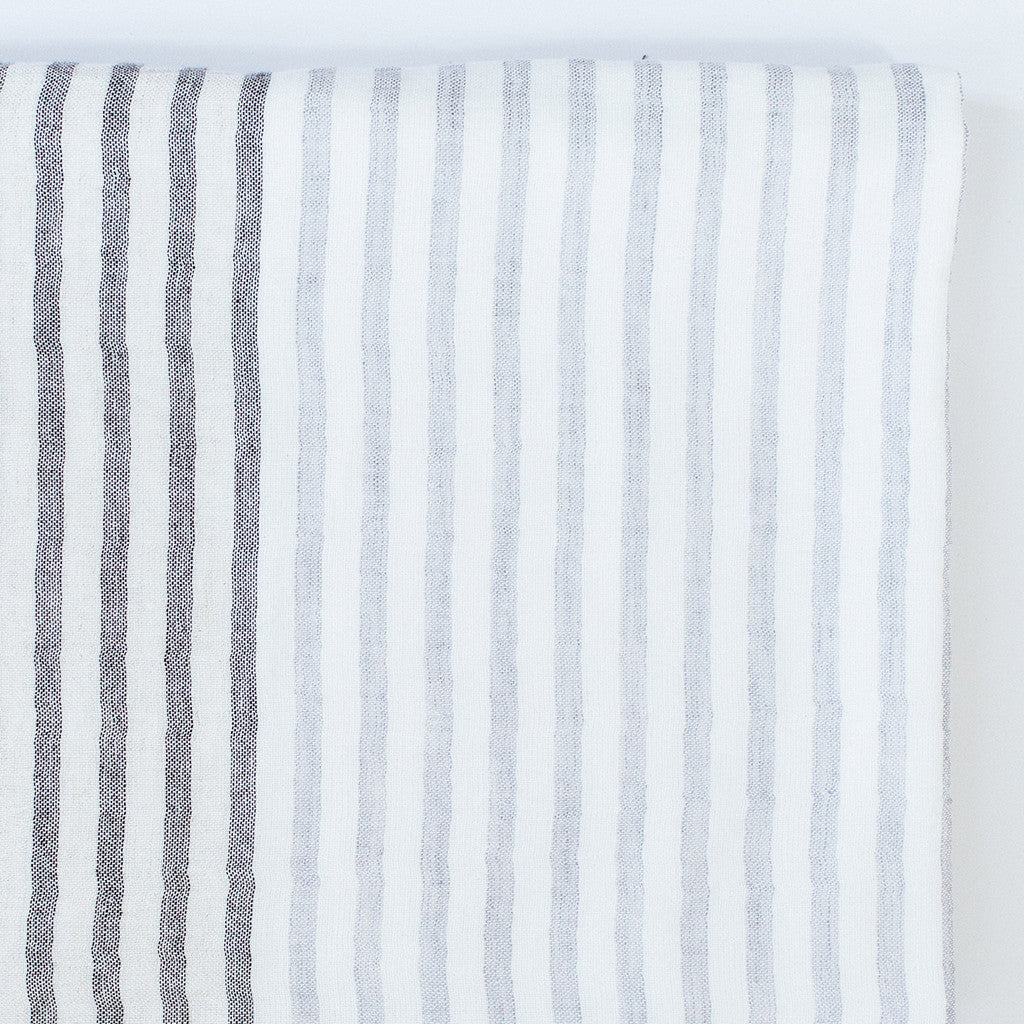 Yoshii Two Tone Stripe Bath Towel, charcoal
