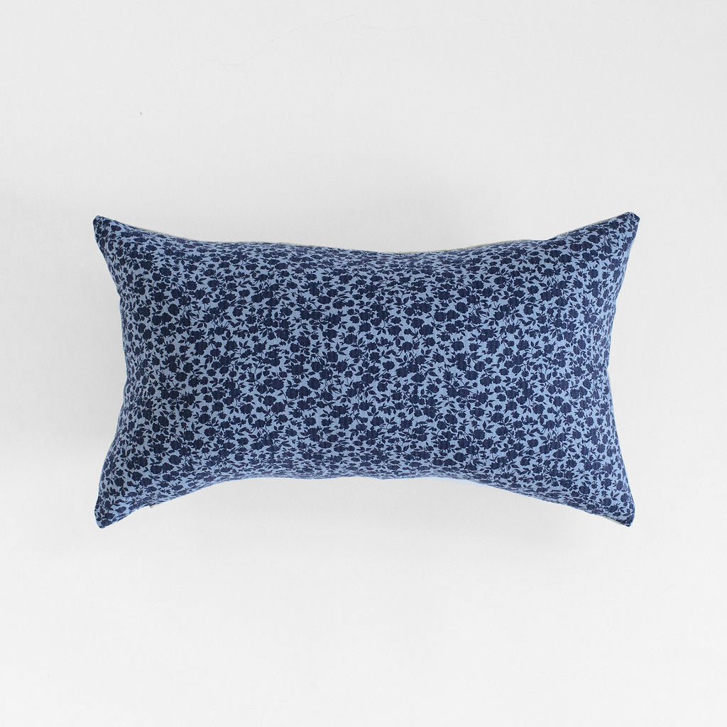 Blue Floral Pillow, lumbar, Pillow, Collyer's Mansion, Collyer's Mansion - Collyer's Mansion