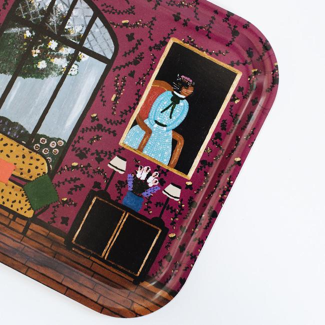 Rectangle designer tray in Scandinavian tray style in a home interiors painting for dining or home decor - Collyer's Mansion