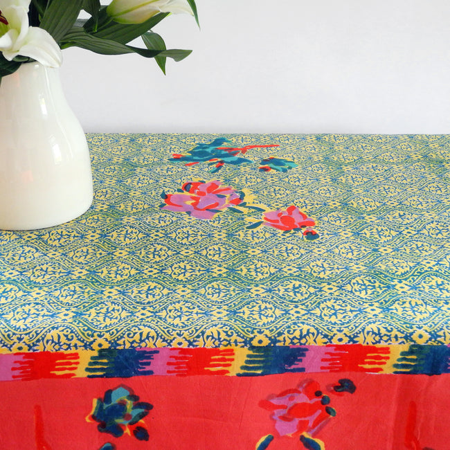 Chinese Spring Geranium Tablecloth, Tablecloth, Lisa Corti, Collyer's Mansion - Collyer's Mansion