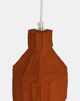 Burnt Orange Cylinder Paper Clay Pendant
