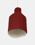 Crimson Cylinder Paper Clay Pendant