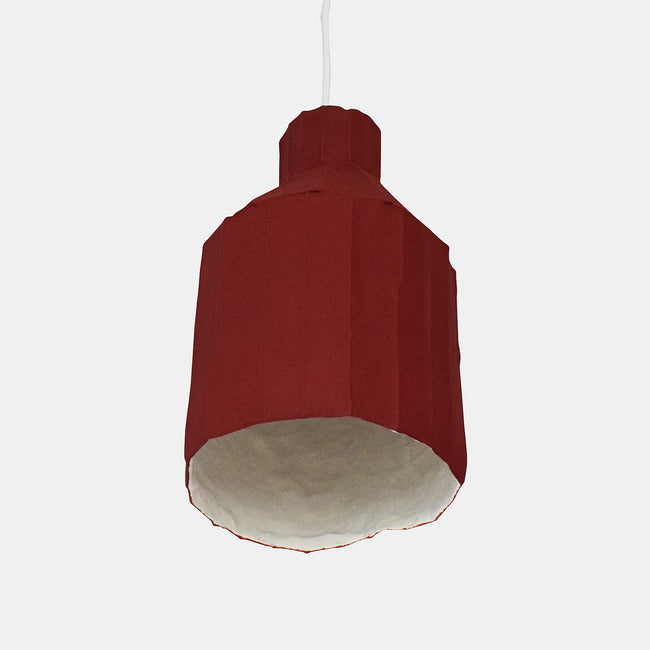 Crimson Cylinder Paper Clay Pendant