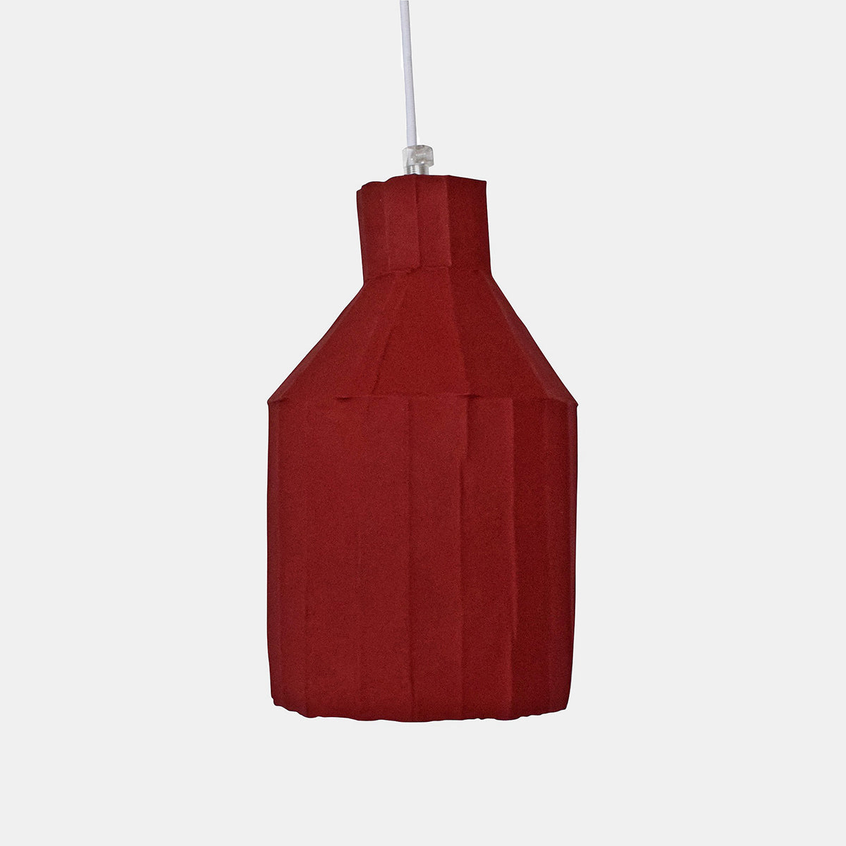Crimson Cylinder Paper Clay Pendant