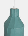 Teal Cylinder Paper Clay Pendant