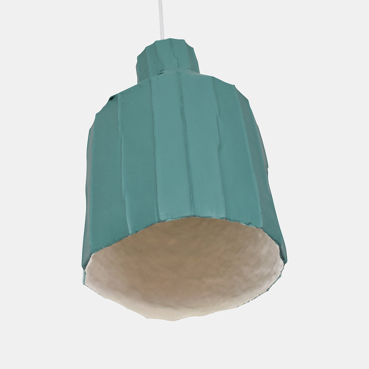 Teal Cylinder Paper Clay Pendant