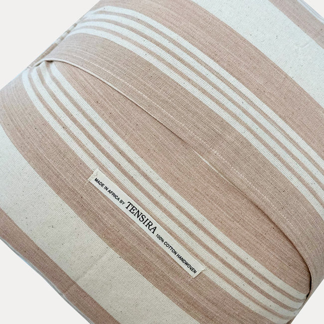 Caramel Stripe Pillow, square