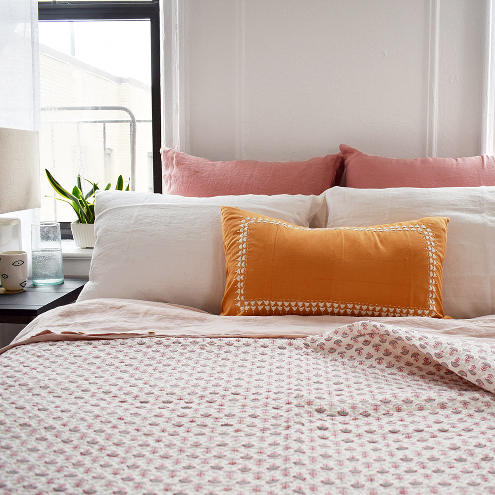 Linen Euro Pillowcase, lychee