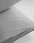 Linge Particulier Cloud Grey Euro Linen Pillowcase Sham for a colorful linen bedding look in light grey - Collyer's Mansion