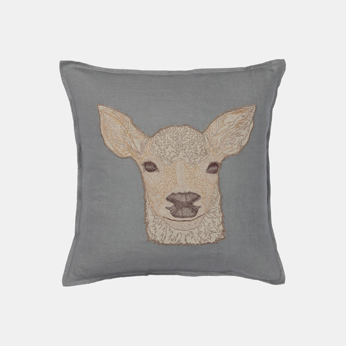 Deer Applique Pillow, square