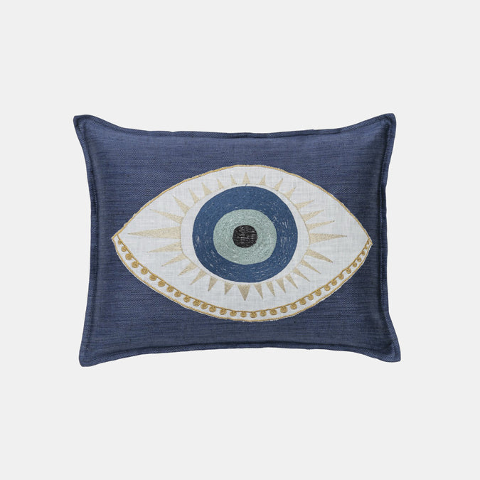 Evil Eye Applique Pillow, lumbar