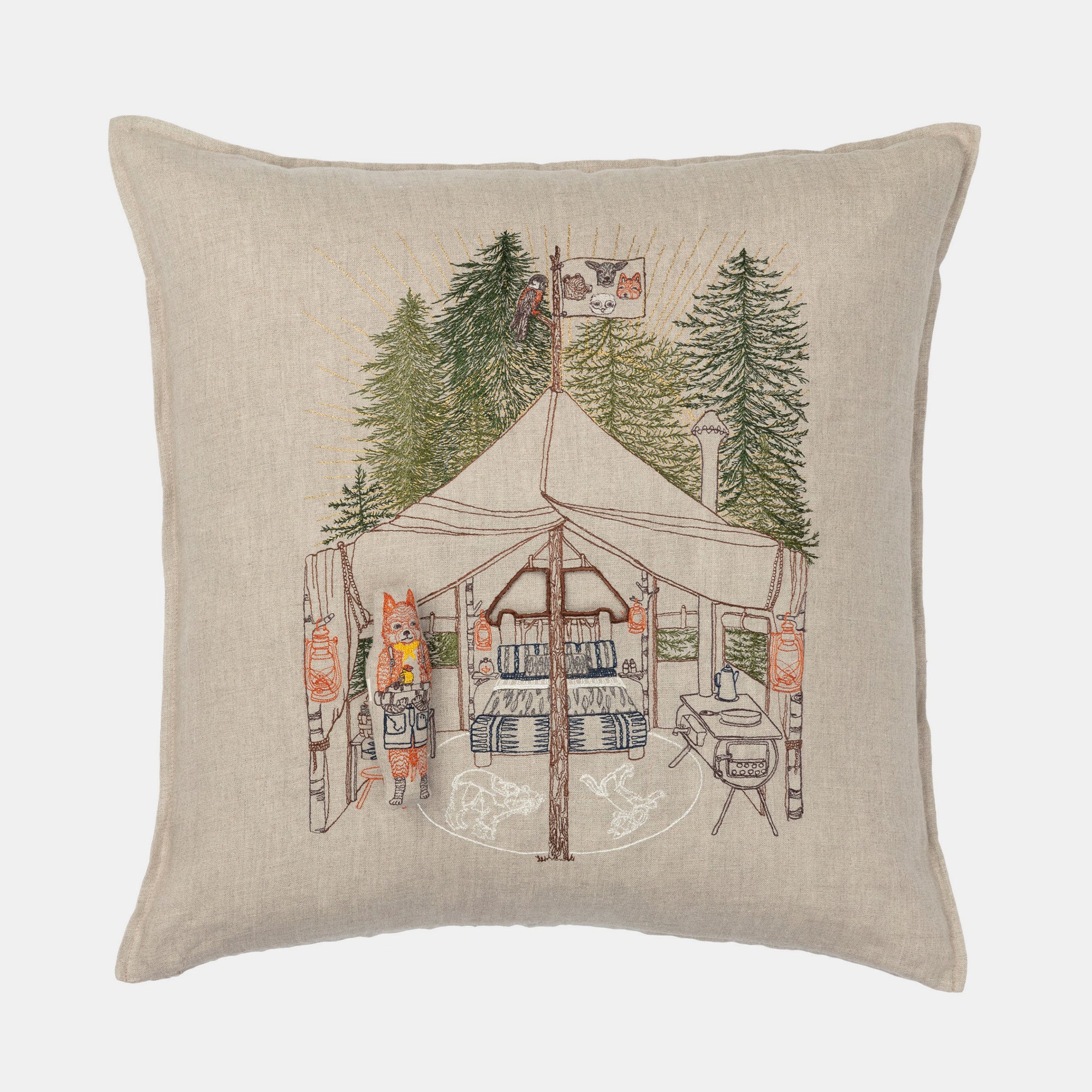 Camper Fox Pocket Pillow, square