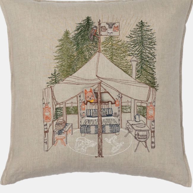 Camper Fox Pocket Pillow, square