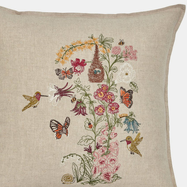 Hummingbird Vine Pillow, square
