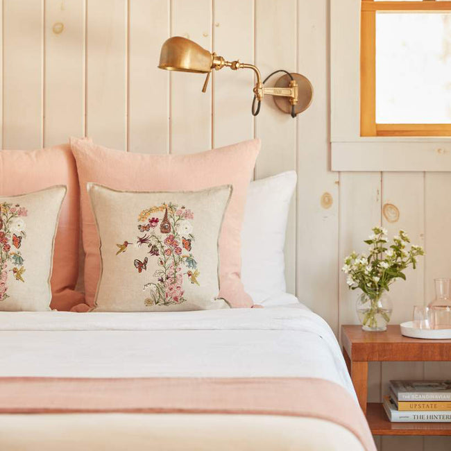 Hummingbird Vine Pillow, square