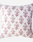 Pink Grey Dogflower Pillow, square