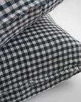 Linen Euro Pillowcase, anthracite gingham, Pillowcase, Linge Particulier, Collyer's Mansion - Collyer's Mansion