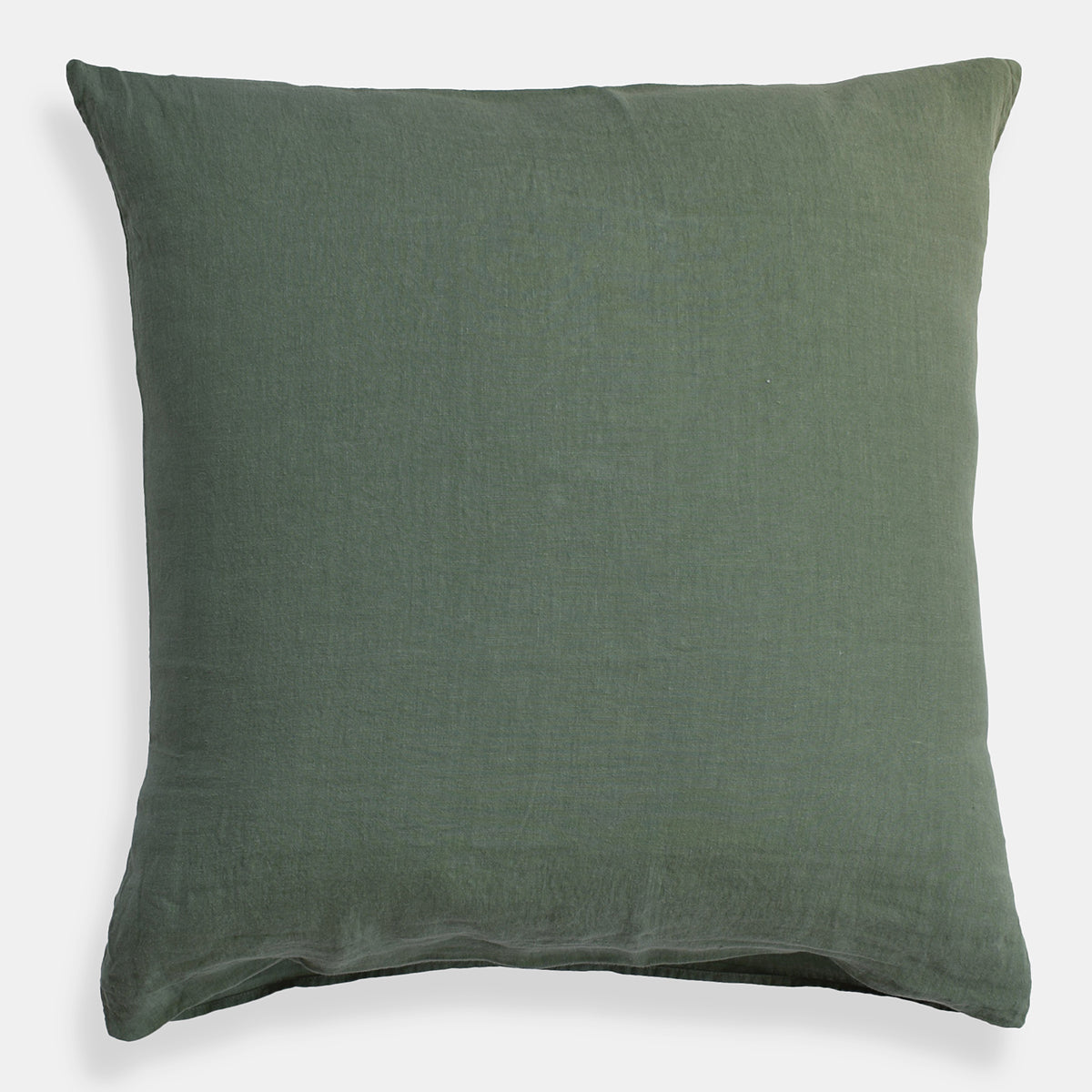 Linge Particulier Jade Green Euro Linen Pillowcase Sham for a colorful linen bedding look in camo green - Collyer's Mansion