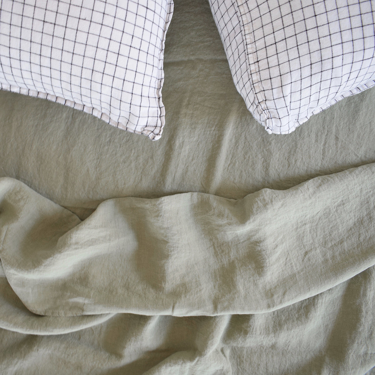 Linen Flat Sheet in Fennel