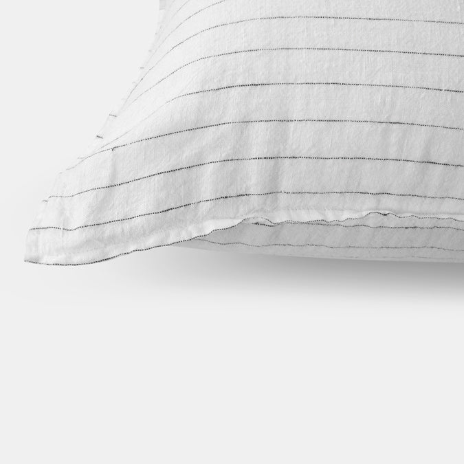 Linen Euro Pillowcase, tennis stripe