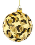 Transparent Glittered Leopard Ball Ornament