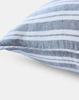 Linen Euro Pillowcase, large grey stripes