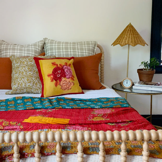 Linen Euro Pillowcase, beige checks