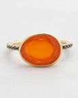 Carnelian Ring with Black Diamonds, Ring, Liz Phillips, Collyer's Mansion - Collyer's Mansion