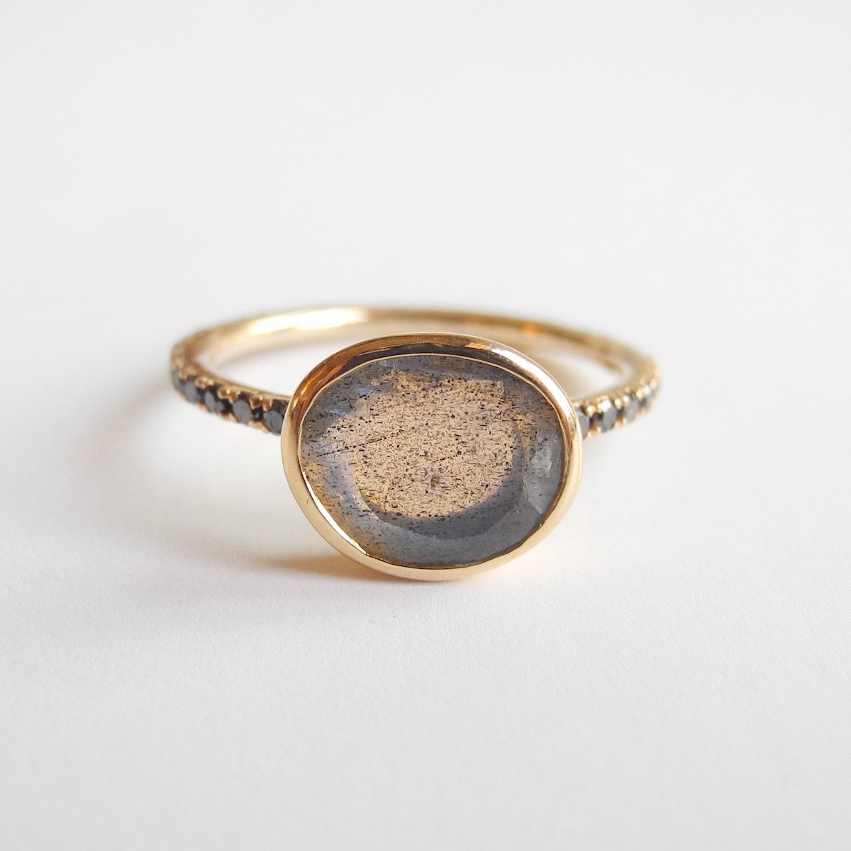 Labradorite Ring with Black Diamonds, Ring, Liz Phillips, Collyer&#39;s Mansion - Collyer&#39;s Mansion