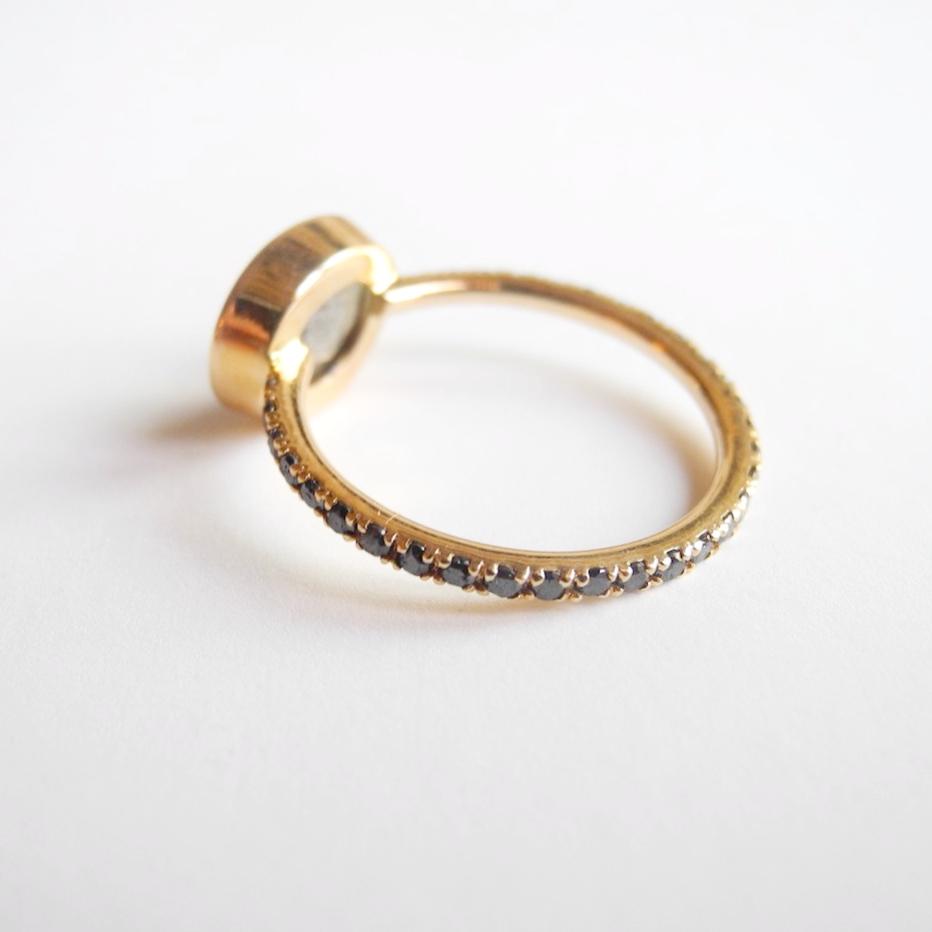 Labradorite Ring with Black Diamonds, Ring, Liz Phillips, Collyer's Mansion - Collyer's Mansion