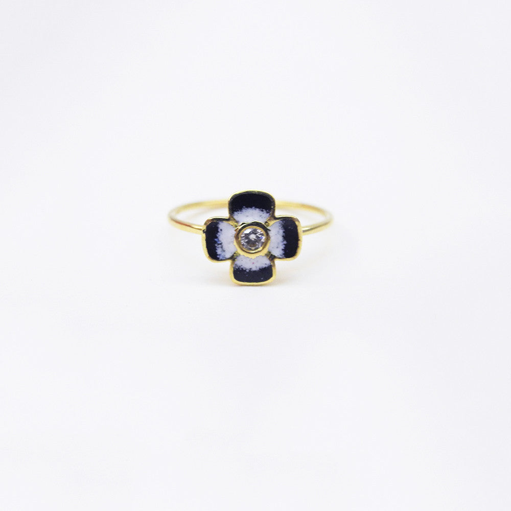 Black Enamel and Diamond Ring, Ring, Liz Phillips, Collyer's Mansion - Collyer's Mansion
